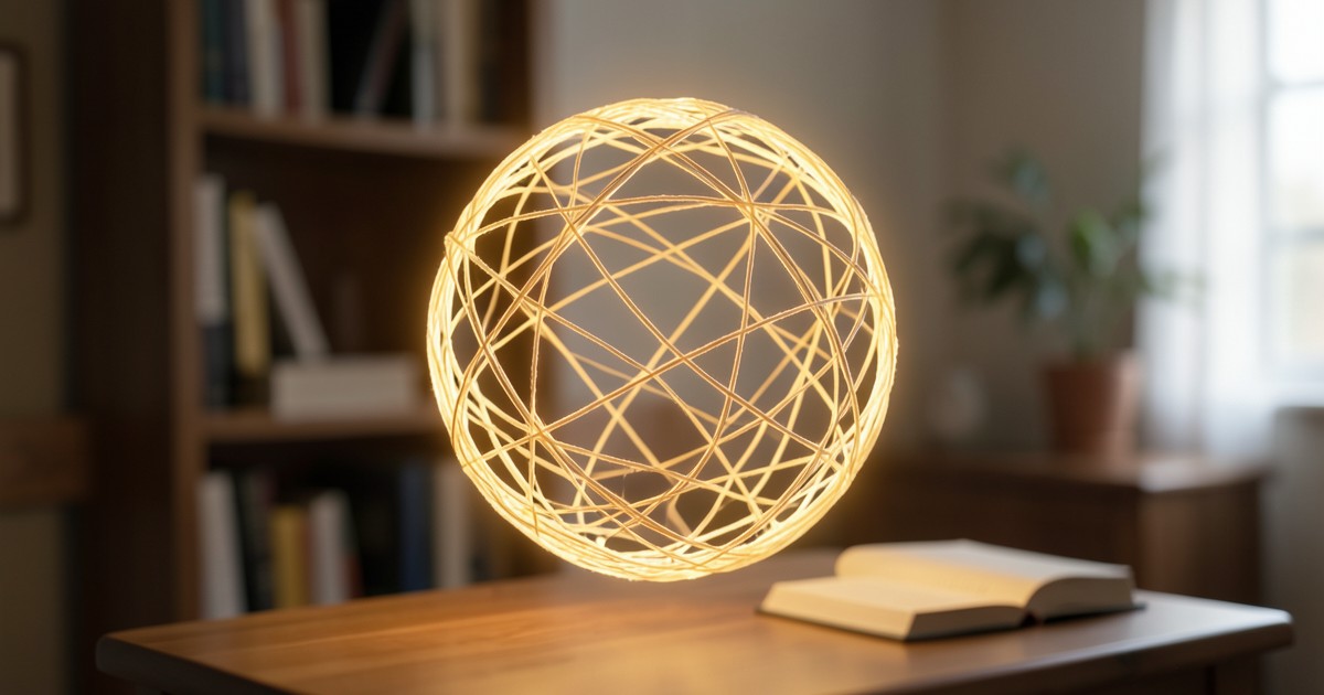 温かな光の線で構成された、つながりやコミュニティを象徴する概念図。